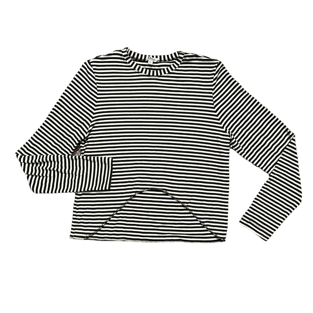 🛍️ Mimi Maternity Black White Striped Long Sleeve Shirt Womens Size L